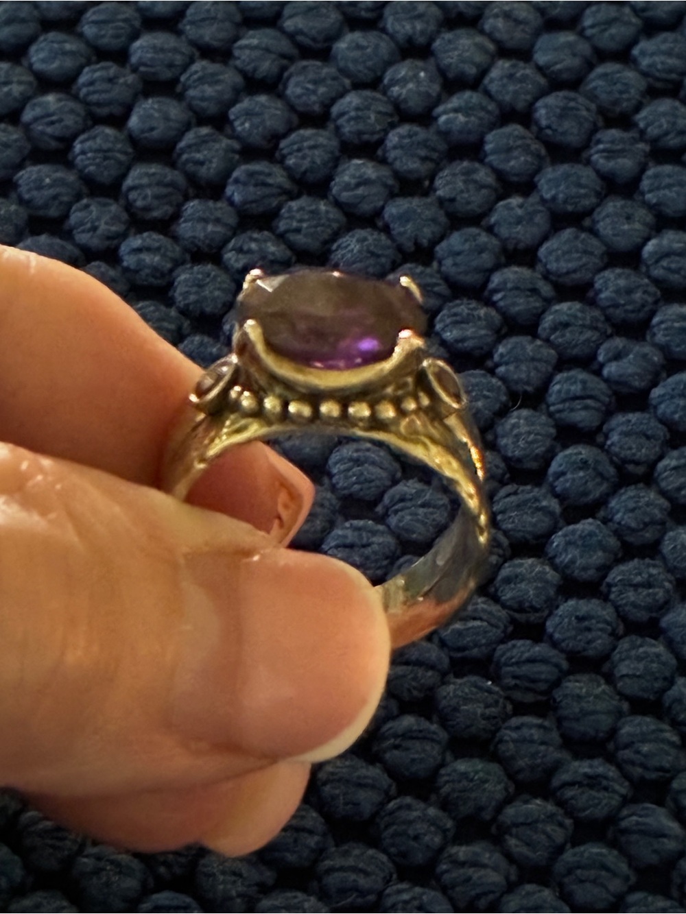 Silpada Silver Ring with Purple Stone